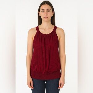 White House Black Market Velvet Tank with Ribbed waist